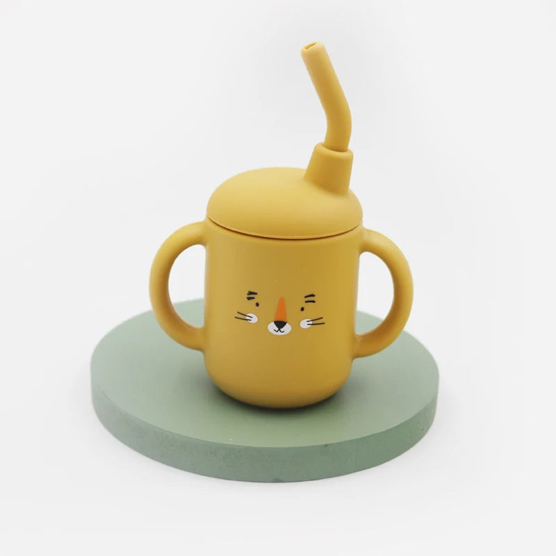 120ml Cartoon Baby Silicone Sippy Cup – BPA-Free, Leakproof Trainer Cup