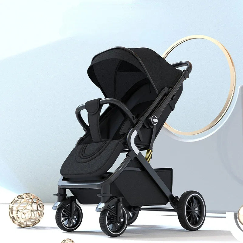 High Landscape Shock-Absorbing Baby Stroller – Foldable Travel Pram