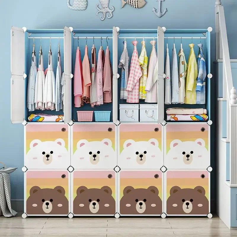 Armoire pliable pour enfants – Rangement en cubes entièrement fermé