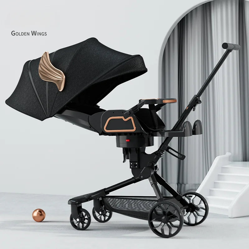 Travel Folding Baby Stroller – Sit & Lie, Four-Wheel Shock Absorbing