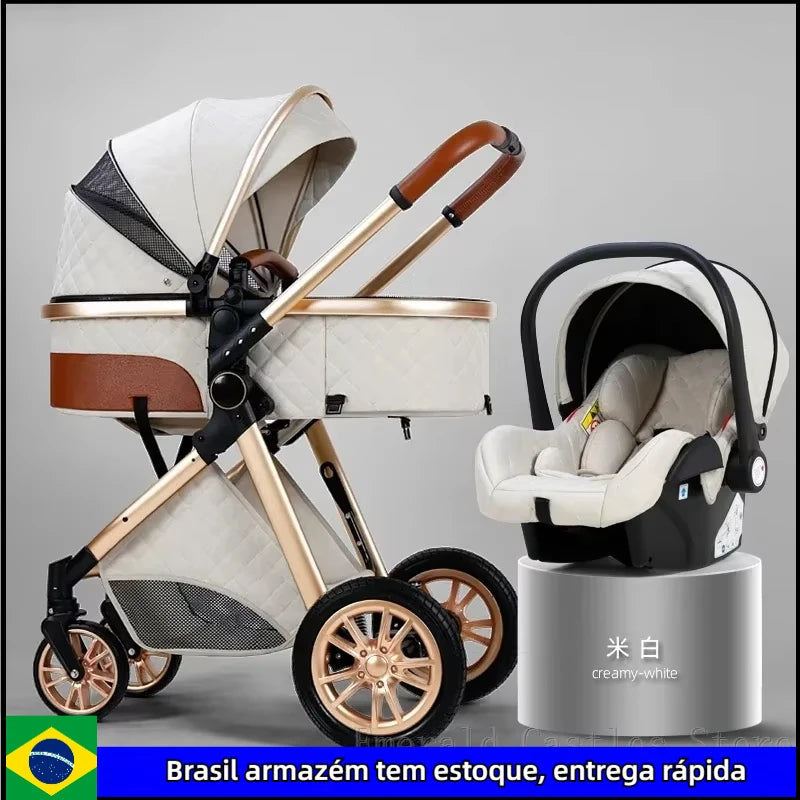 2025 High Landscape 3-in-1 Luxury Baby Stroller & Carriage – Infant Cradle