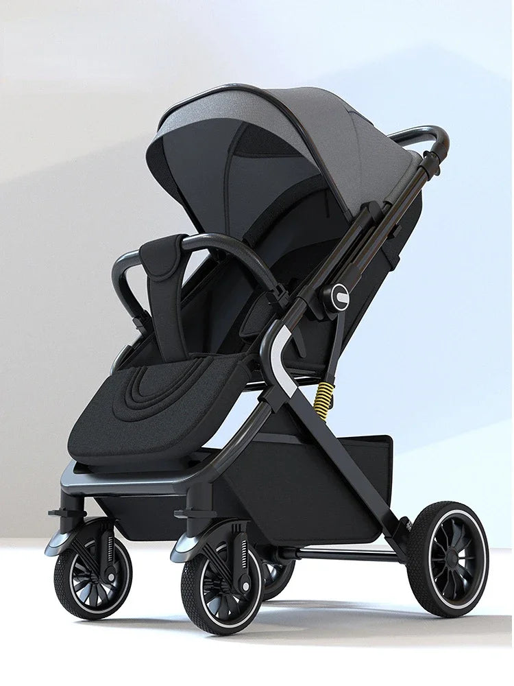 High Landscape Shock-Absorbing Baby Stroller – Foldable Travel Pram