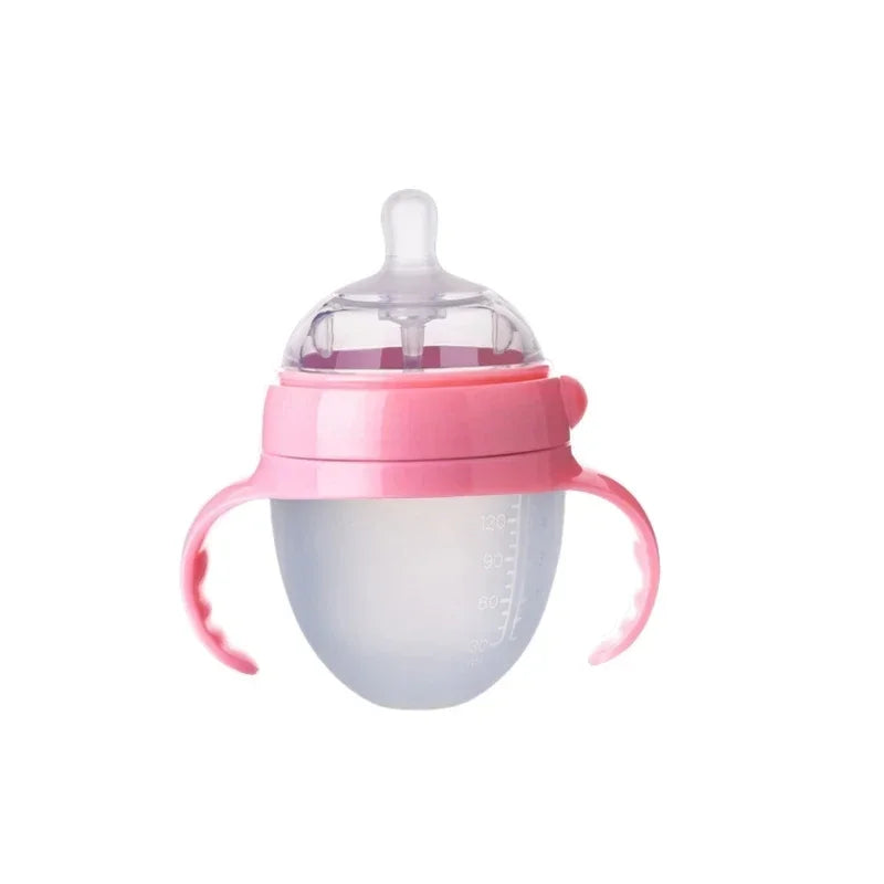 Silicone Nano Baby Bottle – 150/250ml, Handle, Anti-Choking, for 0–9 Months