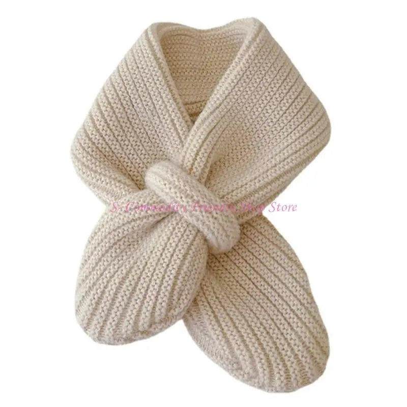 Écharpe enfant tendance 85AE, couleur unie, automne-hiver, tricotée, écharpe à la mode