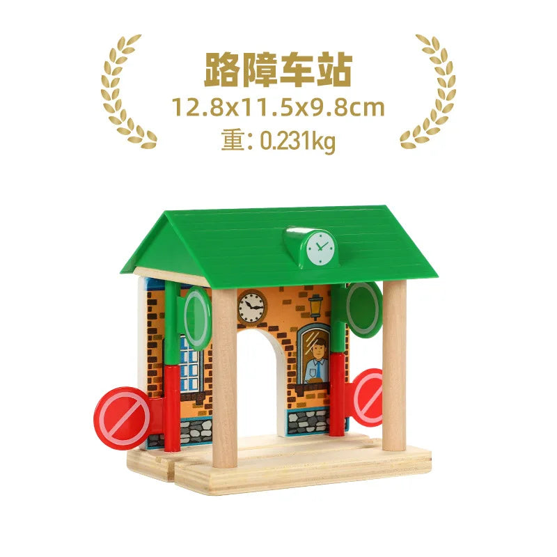 Wooden Train Track Set – Racing, Bridges & Tunnel Accessories Toy