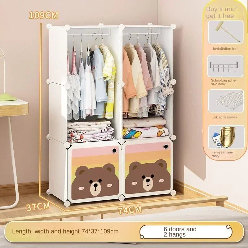 Armoire pliable pour enfants – Rangement en cubes entièrement fermé