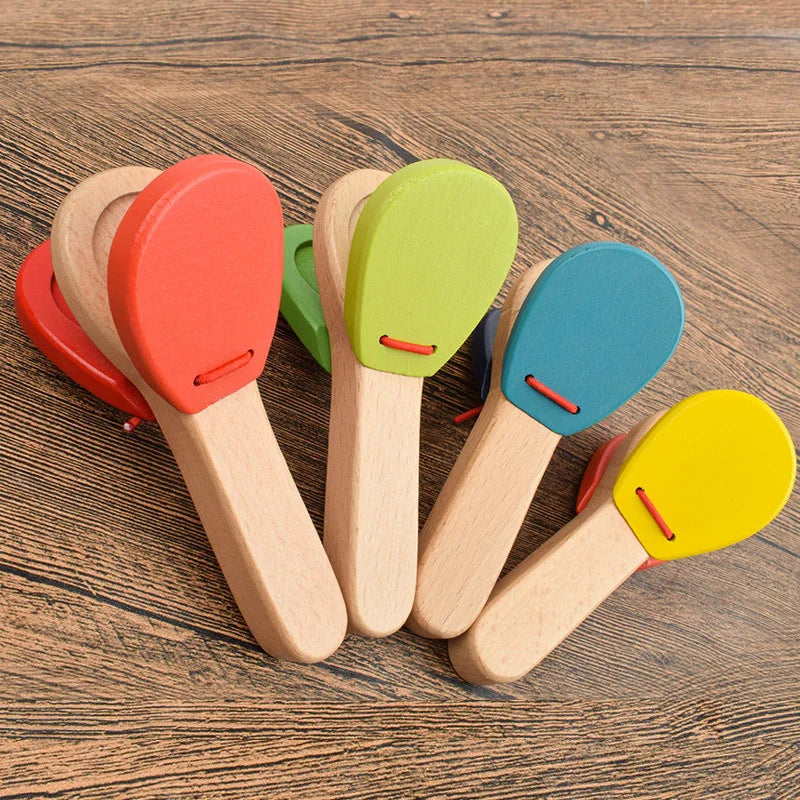 4PCS Wooden Castanets – Rhythm Fun for Kids!