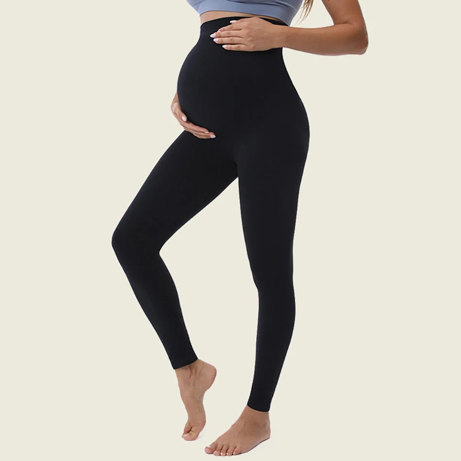 Pantalon de yoga de maternité sans coutures – Leggings de soutien abdominal haute élasticité