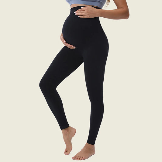 Seamless Maternity Yoga Pants – High-Elasticity Abdominal Support Leggings