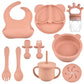 Kit d'alimentation pour bébé – 9 pièces en silicone avec bavoir