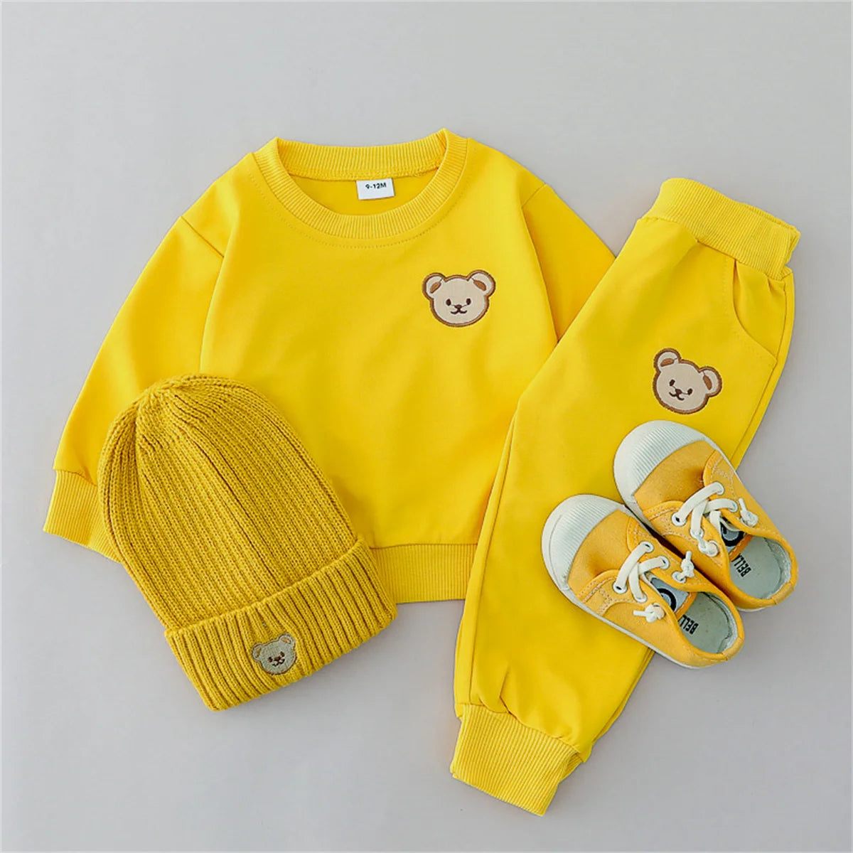 Ensemble 2 pièces pour enfant – Printemps/Automne Petit Ours Manches Longues et pantalon