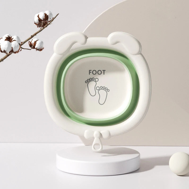 Bassine de toilette portable pour bébé – Bassine de bain et de pieds pliable en silicone