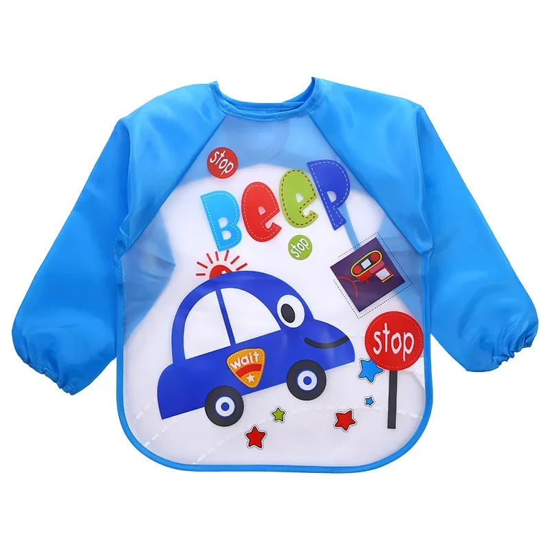 Bavoir-salopette imperméable à manches longues pour bébé