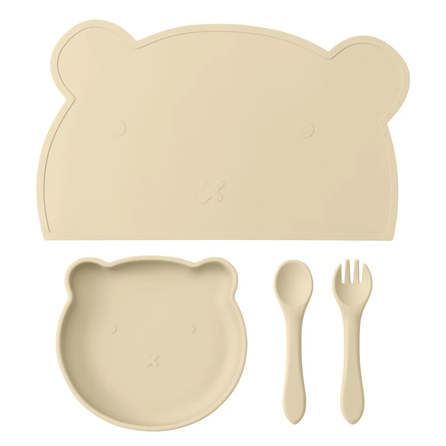 Baby Tableware Set – BPA-Free Silicone Plate, Utensils & Mat