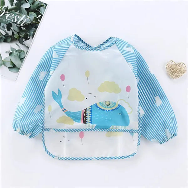 Blouse imperméable à manches longues pour l'allaitement et les activités artistiques de bébé (1-3 ans)