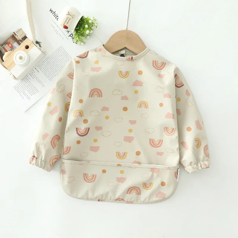Erduo Waterproof Long-Sleeve Baby Feeding Bib