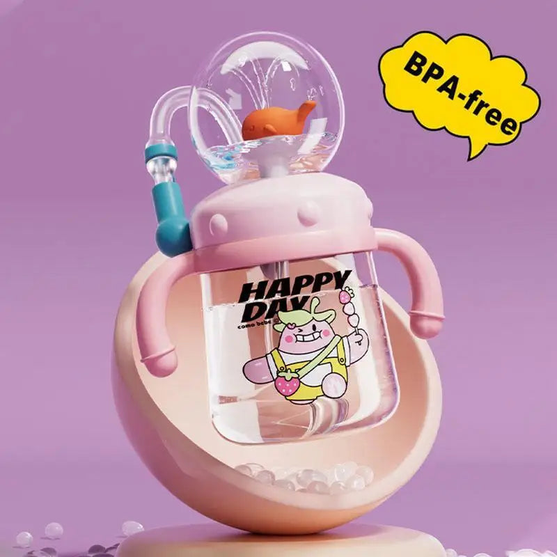 Gobelet d'apprentissage pour bébé | Biberon à paille anti-fuites de 300 ml pour garçons et filles