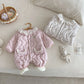 Barboteuse bébé à fleurs vintage – Chaude et rembourrée