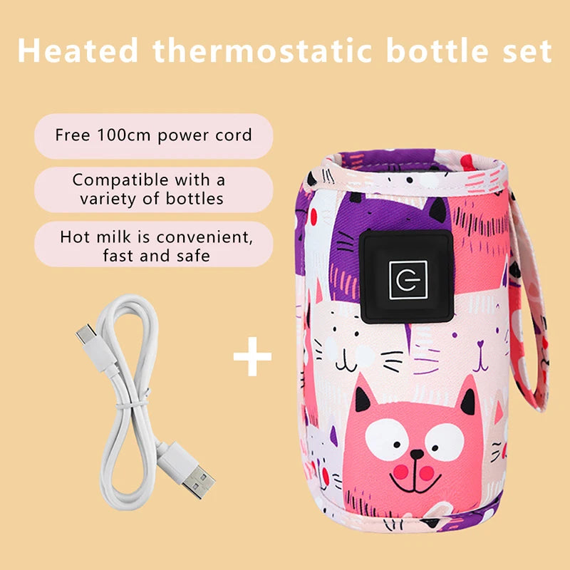 Portable USB Bottle Warmer | Insulated Travel Bag for Baby Feeding