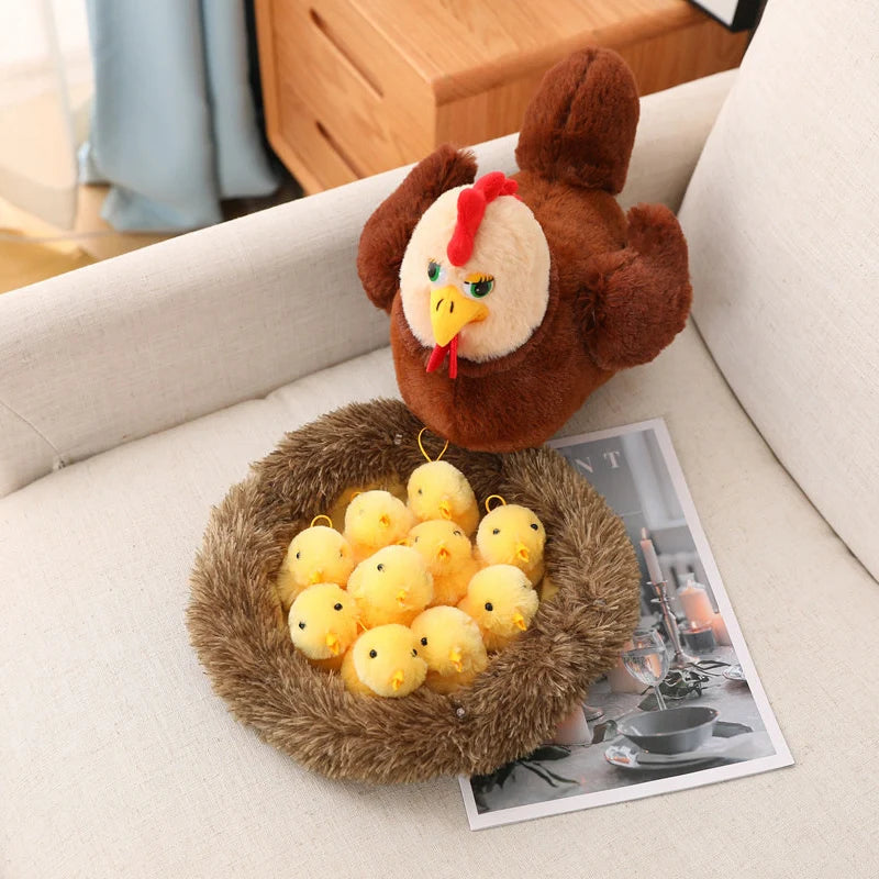 Ensemble de peluches Famille Poussins – Maman et Bébé Câlins !