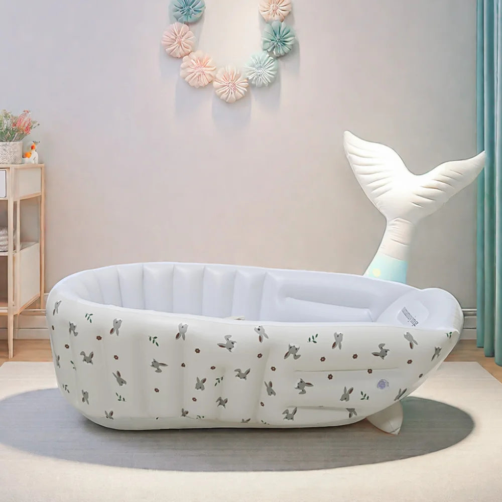 Baignoire gonflable portable – Piscine pour bébé antidérapante avec pompe à air