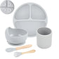 Baby Suction Plate Set – 5P Silicone Bowl, Cup & Utensil