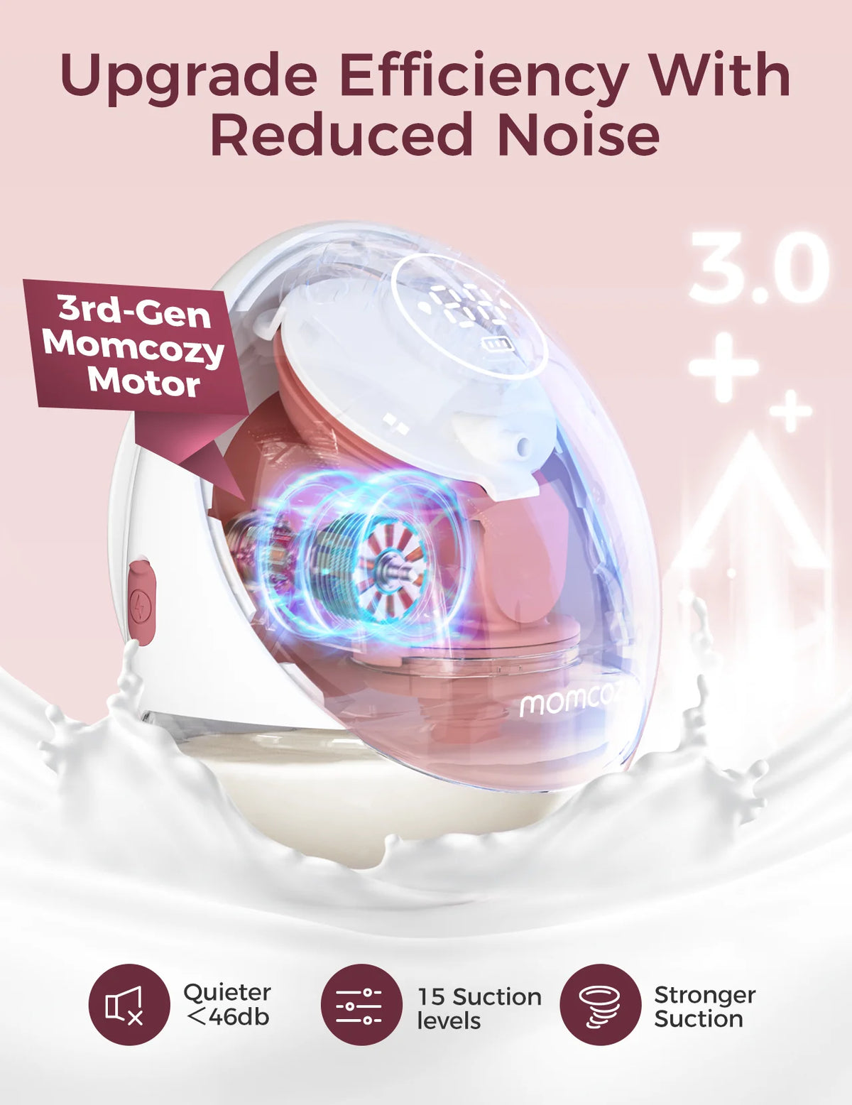 Tire-lait Momcozy M9 mains libres avec débit mobile amélioré