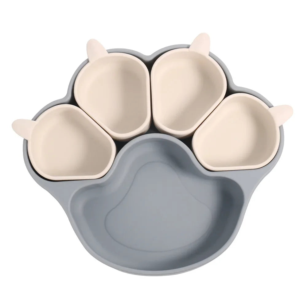 Ensemble repas pour bébé – Assiette en silicone et bol à ventouse pour tout-petits