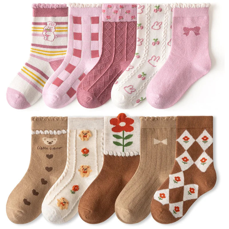Girls' Cartoon Cotton Socks