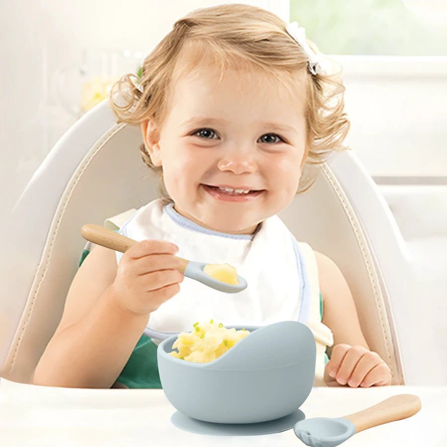 Baby Tableware Set – Suction Plate, Bowl & Training Utensils
