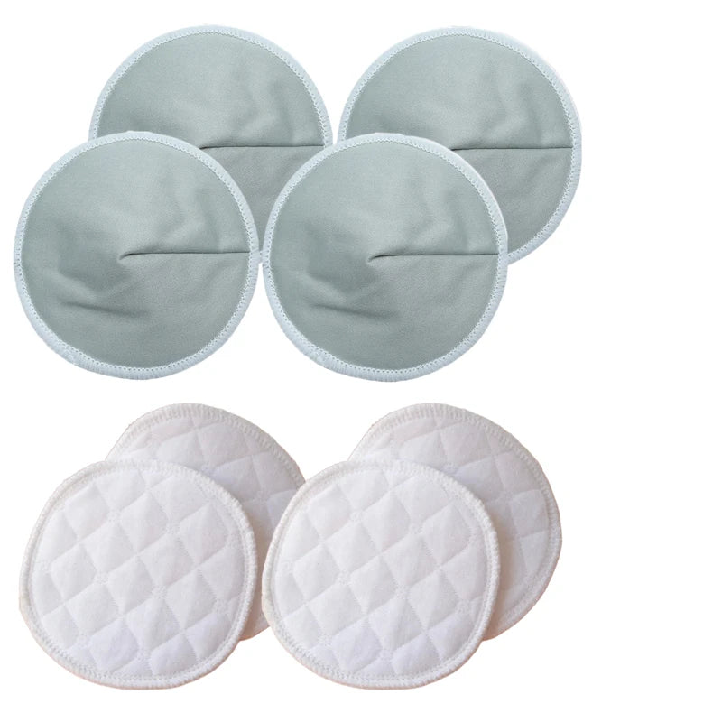 2 Styles 4 Pairs Reusable Breast Pads – Soft Bamboo Fiber