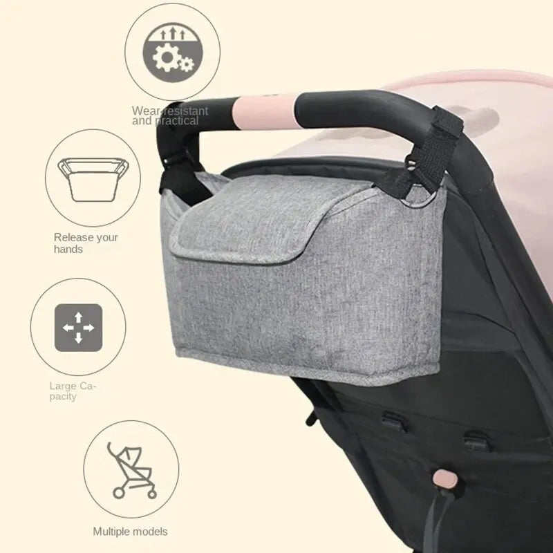 Large Capacity Baby Stroller Organizer Bag – Diaper & Bottle Holder