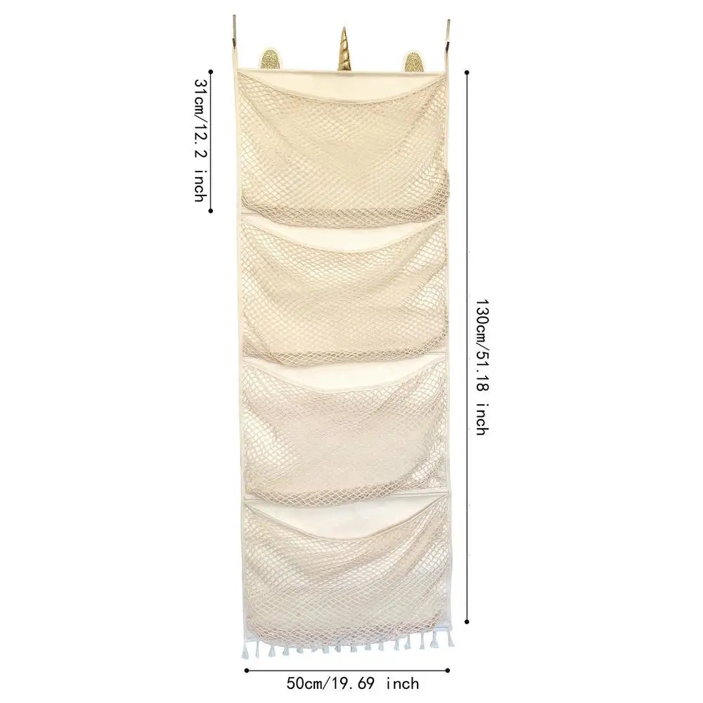 Over-Door Hanging Storage Bag – Plush & Toy Organizer for Kids