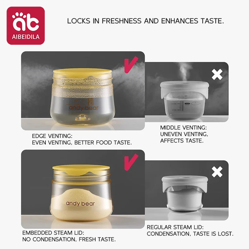 Bol pour aliments pour bébé 200 ml – Kit de voyage pour aliments cuits à la vapeur en PPSU