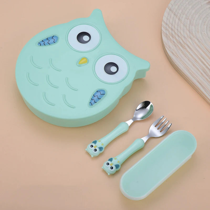 Accessoires essentiels pour l'alimentation de bébé – Couverts en acier inoxydable au design de poupée adorable