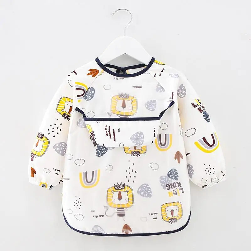 Bavoir-salopette imperméable à manches longues pour bébé