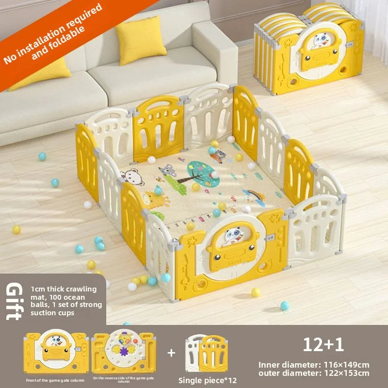 Foldable Baby Playpen with Crawling Mat – Safe & Ready to Use
