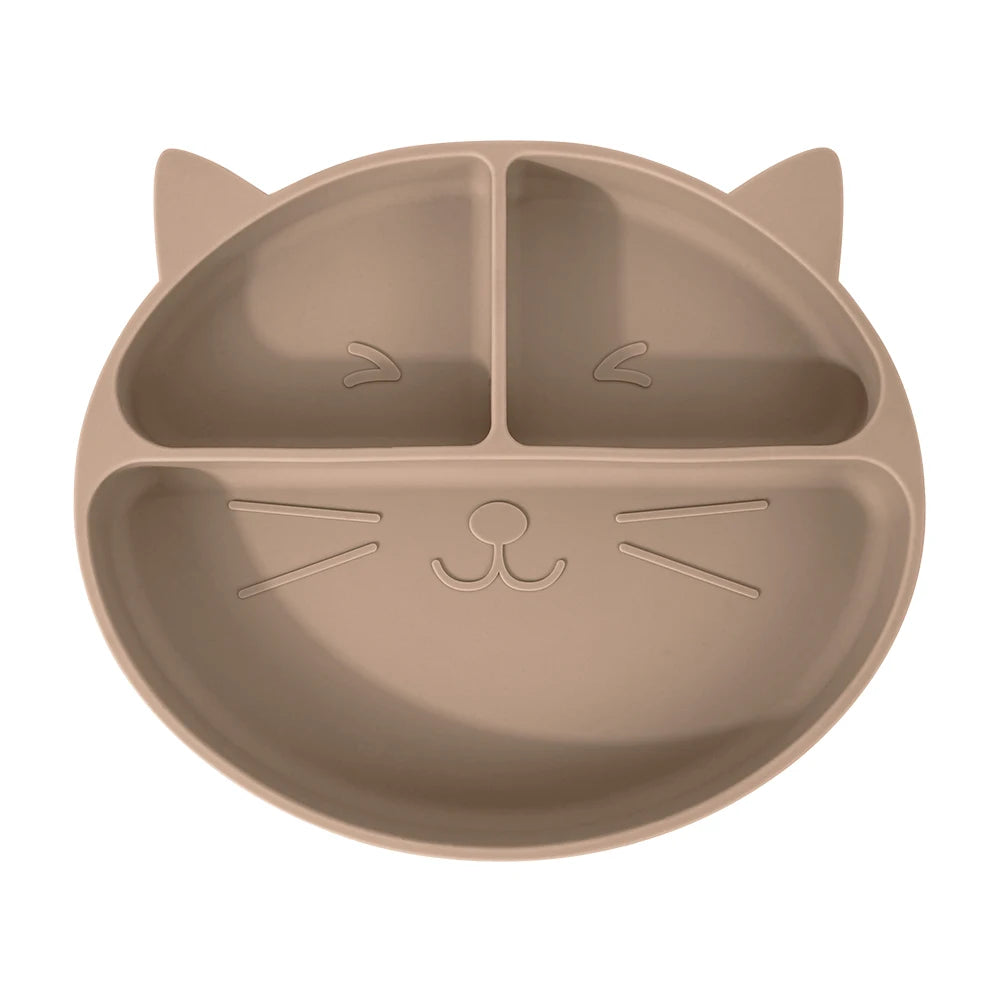 Ensemble repas pour tout-petits – Assiette et bol antidérapants en silicone à motifs.