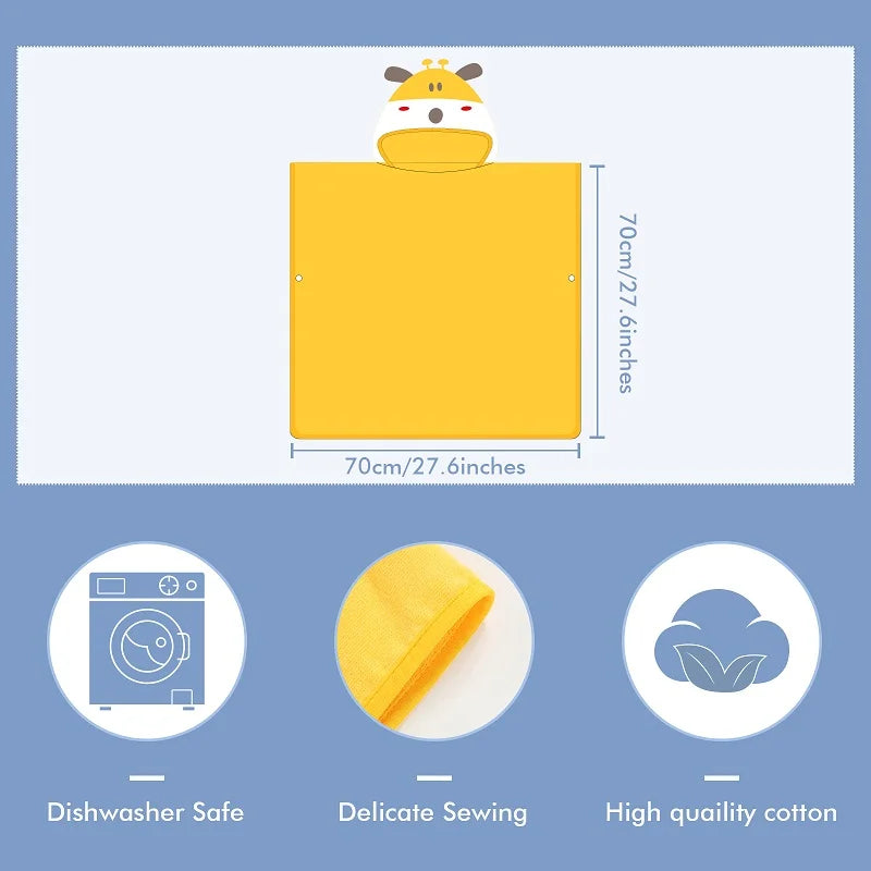 Serviette de bain à capuche pour enfants MICHLEY Fox – Peignoir poncho en coton (2–6 ans)