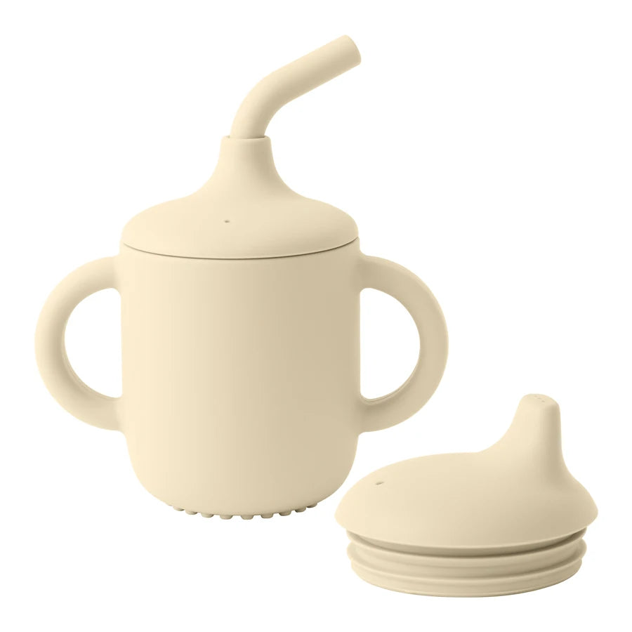 Silicone Baby Sippy Cup – Double Lid, BPA-Free, Portable Kids Bottle