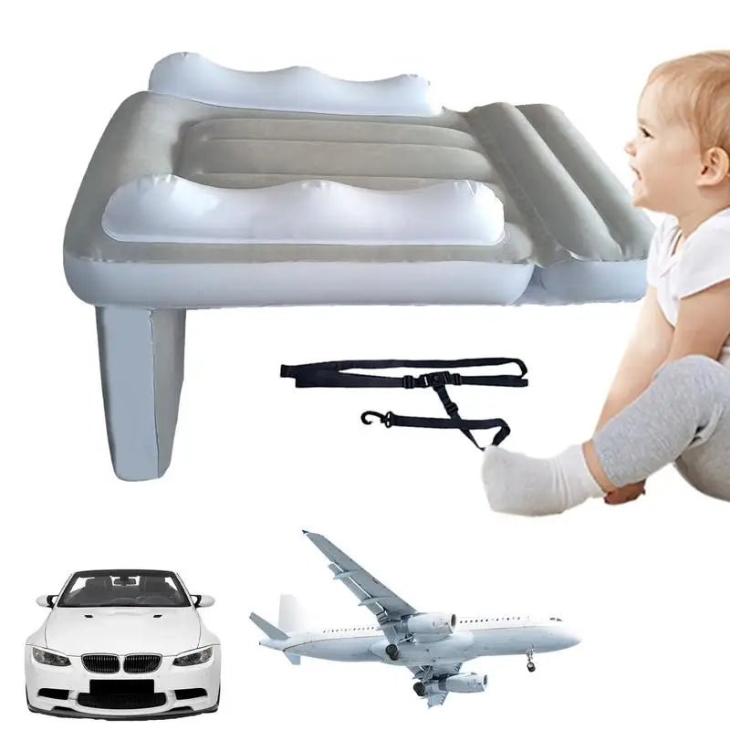 Inflatable Airplane Bed – Kids' Travel Seat Extender with High Sides