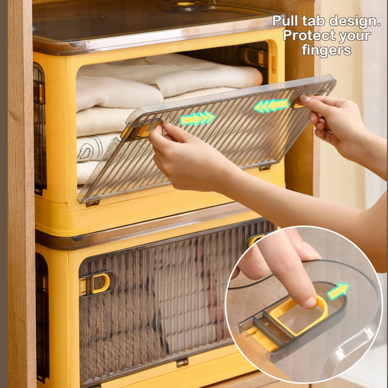 Boîte de rangement pliable BGRORIO – Modèle à roulettes et empilable