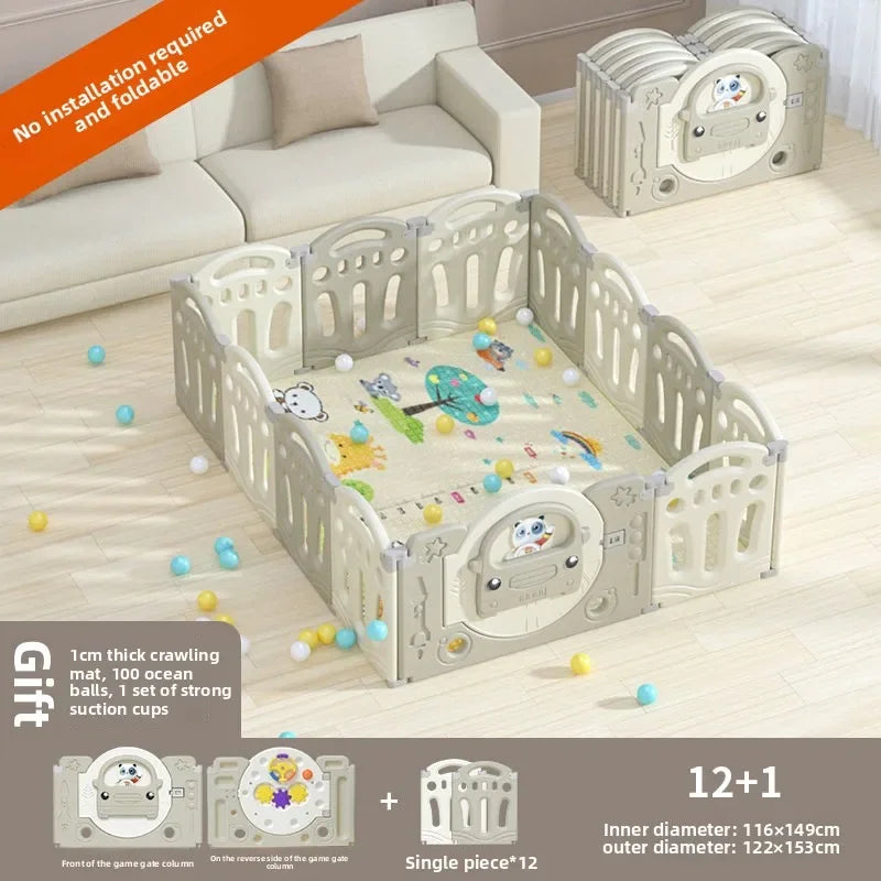 Foldable Baby Playpen with Crawling Mat – Safe & Ready to Use