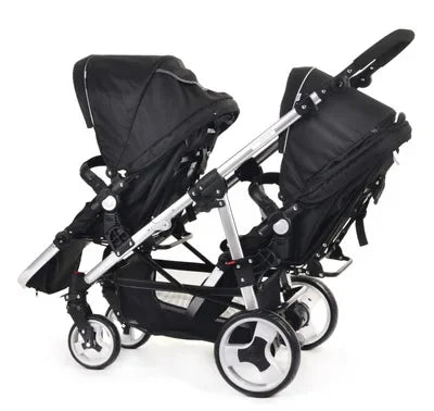 Foldable Twin High-View Stroller – Sit or Lie Down, Double Multifunction