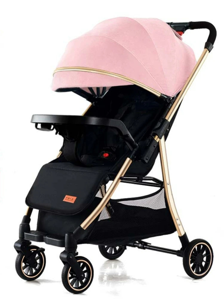Poussette bébé pliable, légère et réversible – Poussette portable à vue dégagée