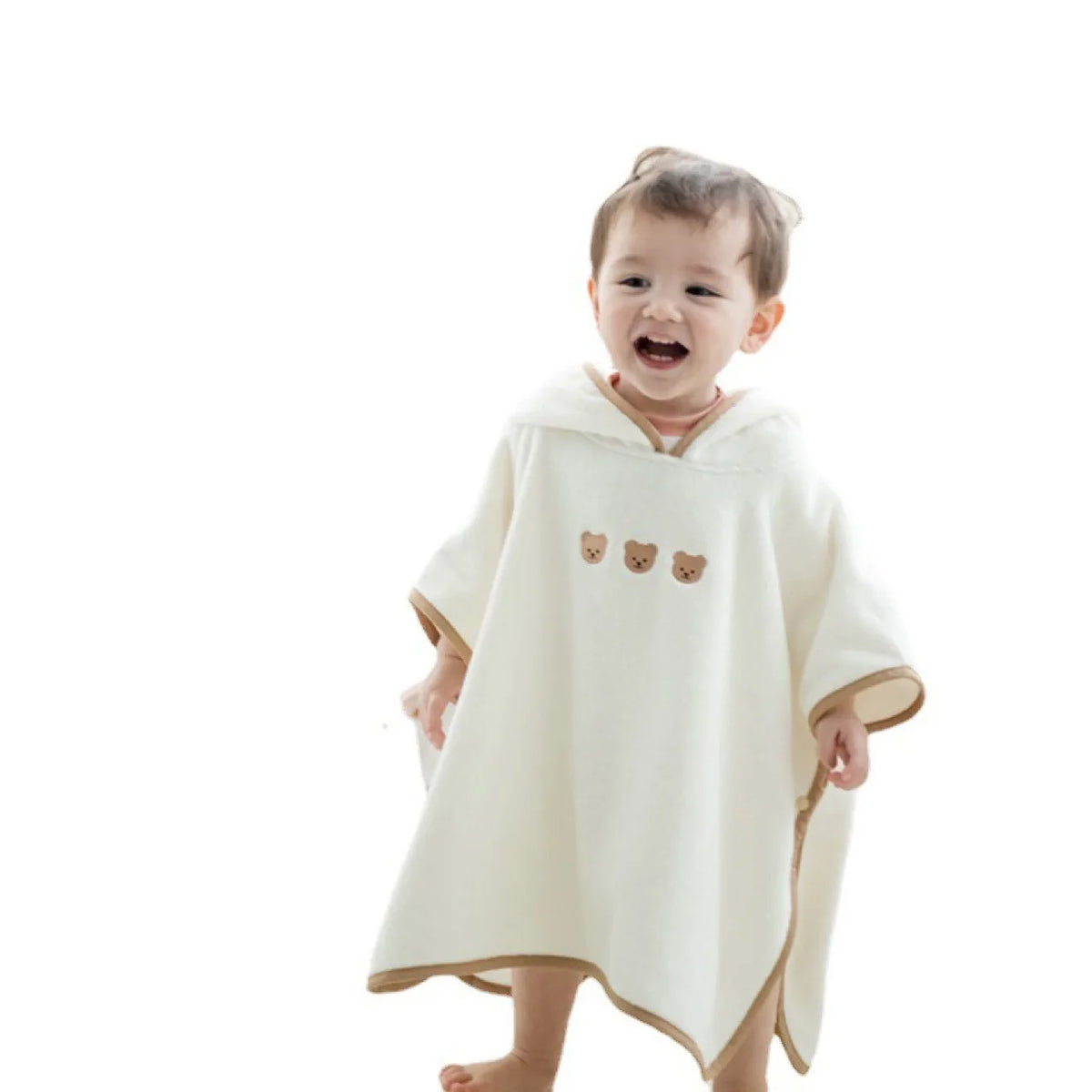 Korean Kids Hooded Bath Towel – Absorbent Quick-Dry Cotton Cape with Hat