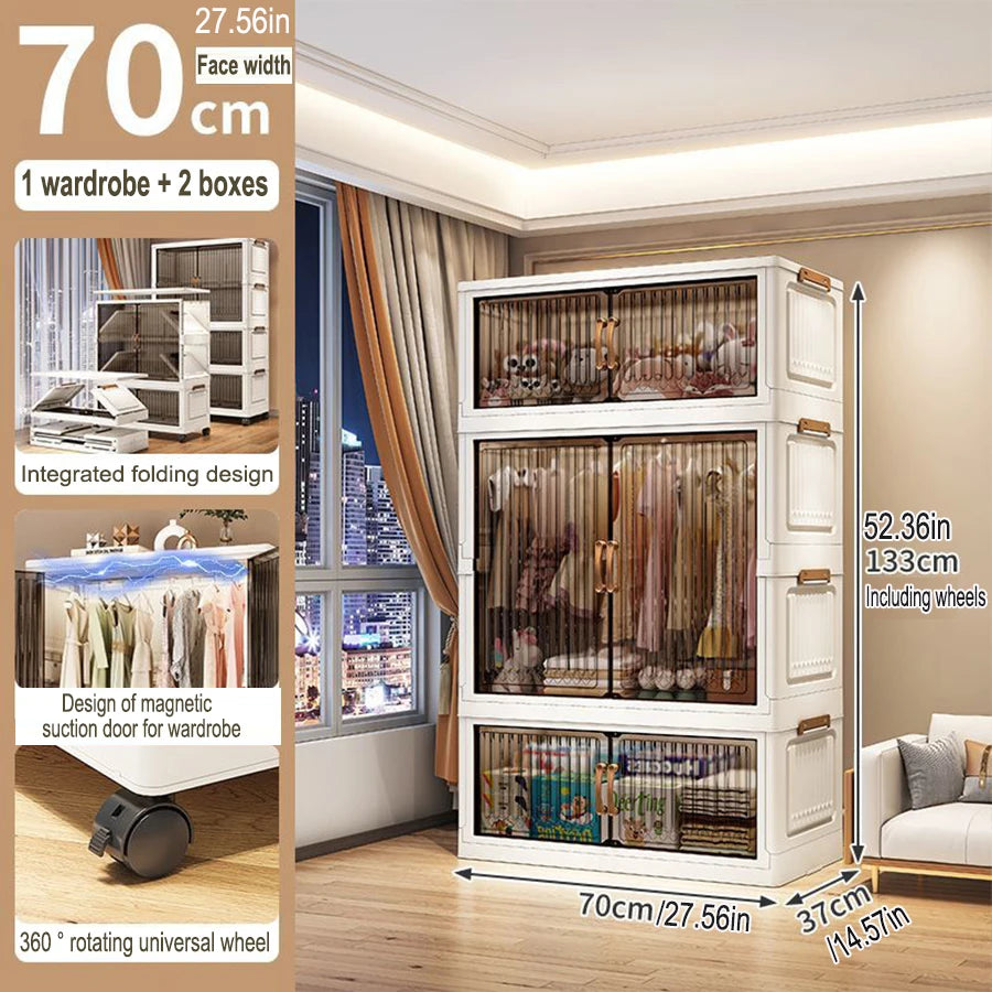 Home Storage Cabinet – Foldable Wardrobe Organizer