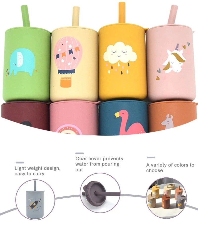 Baby Suction Plate Set – 5P Silicone Bowl, Cup & Utensil