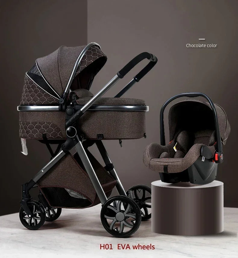 2025 High Landscape 3-in-1 Luxury Baby Stroller & Carriage – Infant Cradle