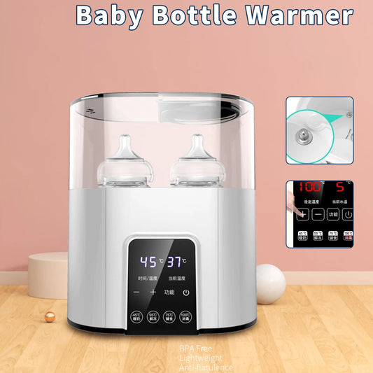 All-in-One Baby Bottle Warmer | Quick Milk Heater, Sterilizer & Timer Function